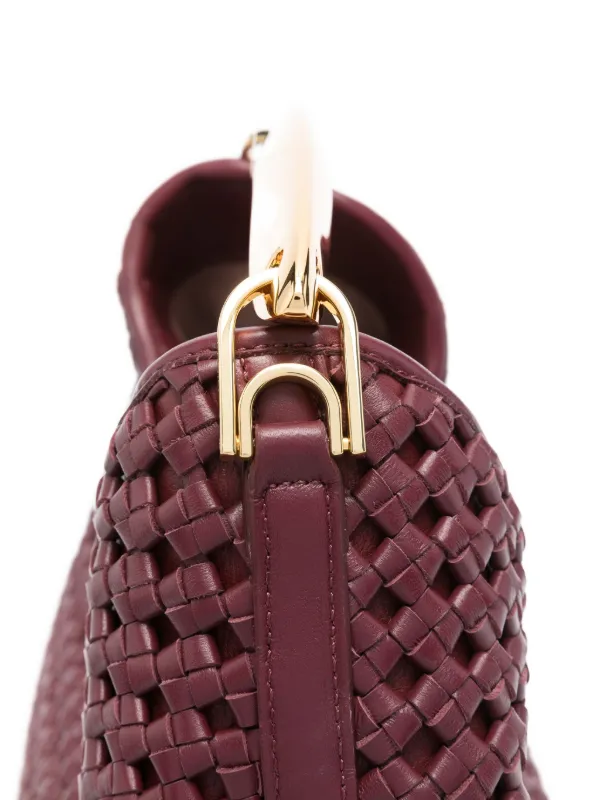 Elleme Boomerang Woven Leather top-handle Tote Bag | Red