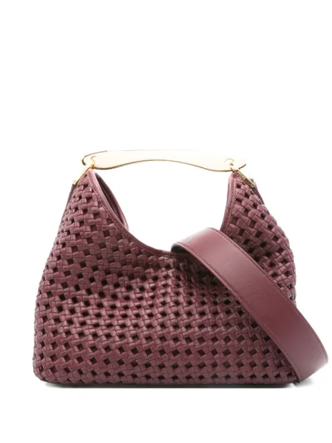 Elleme Boomerang woven leather top-handle tote bag