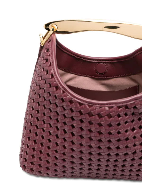 【ELLEME】Boomerang woven leather bag Boomerang Woven Leather Grey - Summer Woven Bag - Elleme