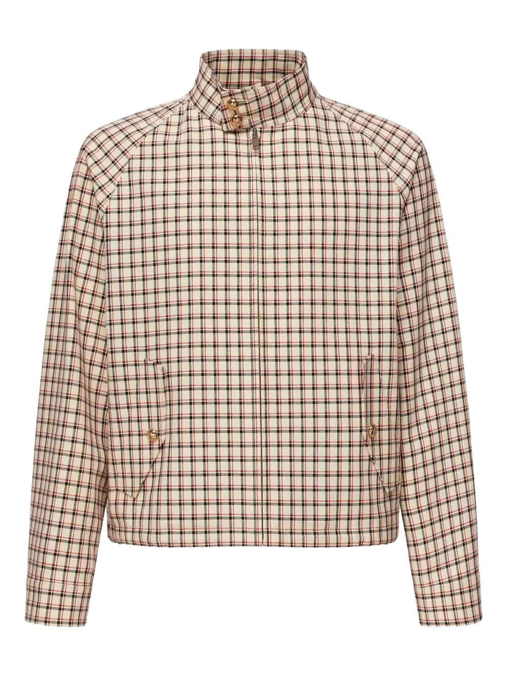 Valentino Garavani checked zip-up jacket Geel