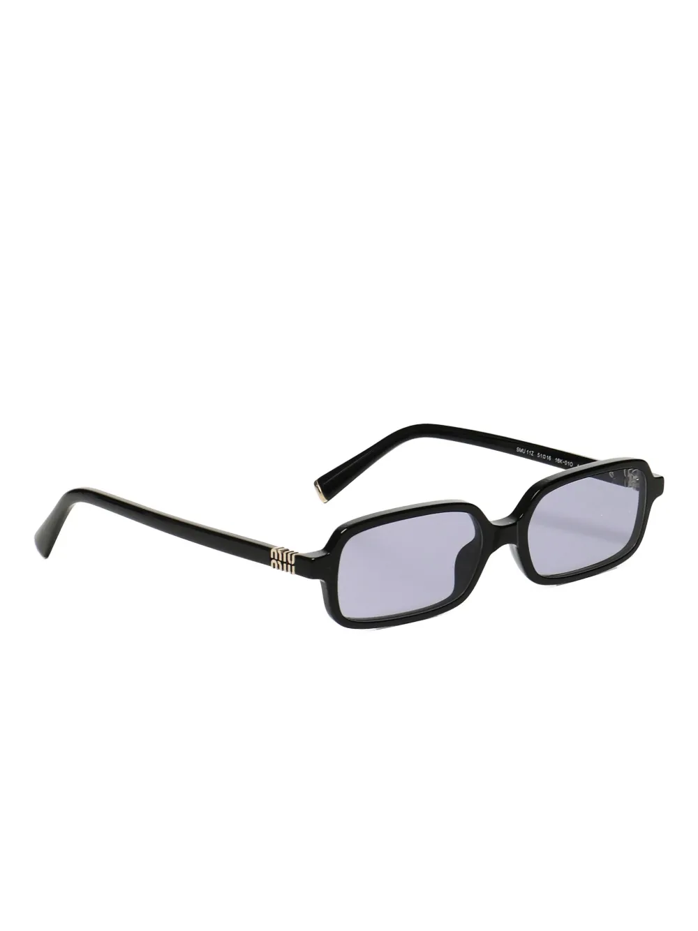 Miu Miu logo-plaque rectangle sunglasses - Zwart