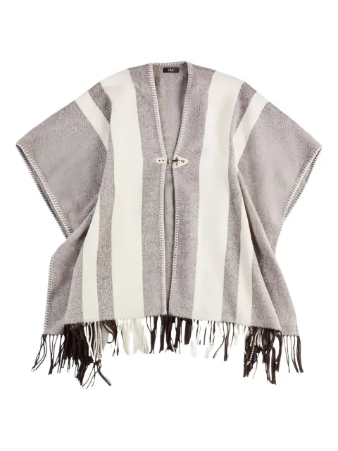 Fay striped-fringe poncho