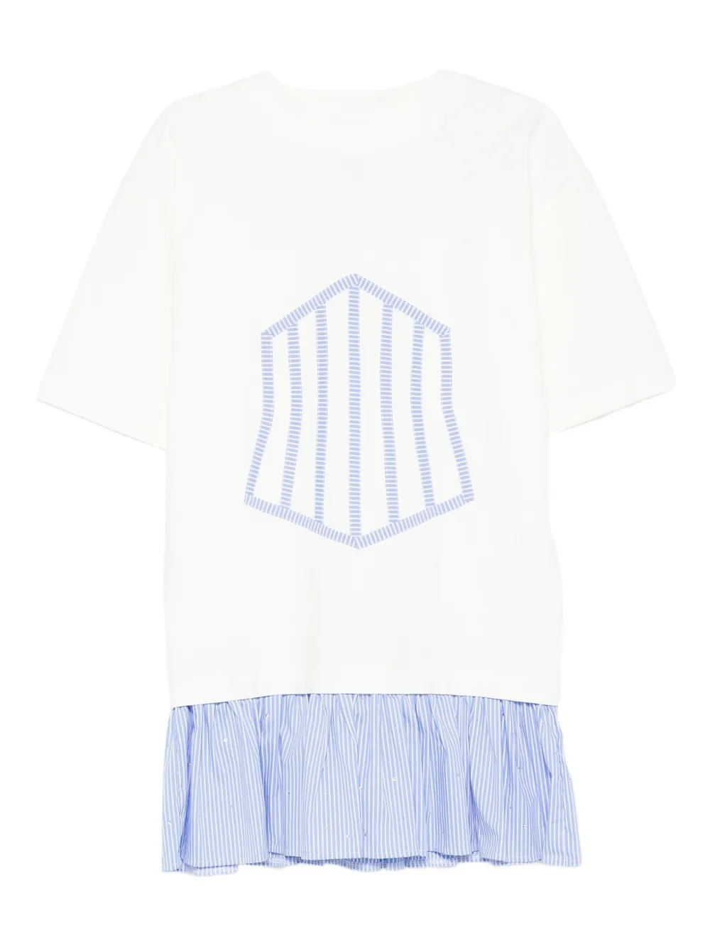 HAMZA geometric-embroidered ruffled mini dress | White | Image 1