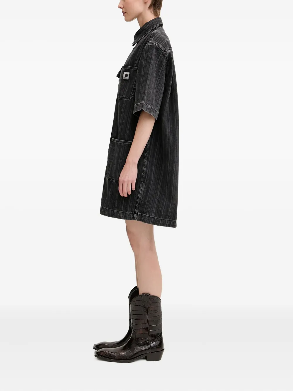 Carhartt WIP Blousejurk met krijtstreep - Zwart