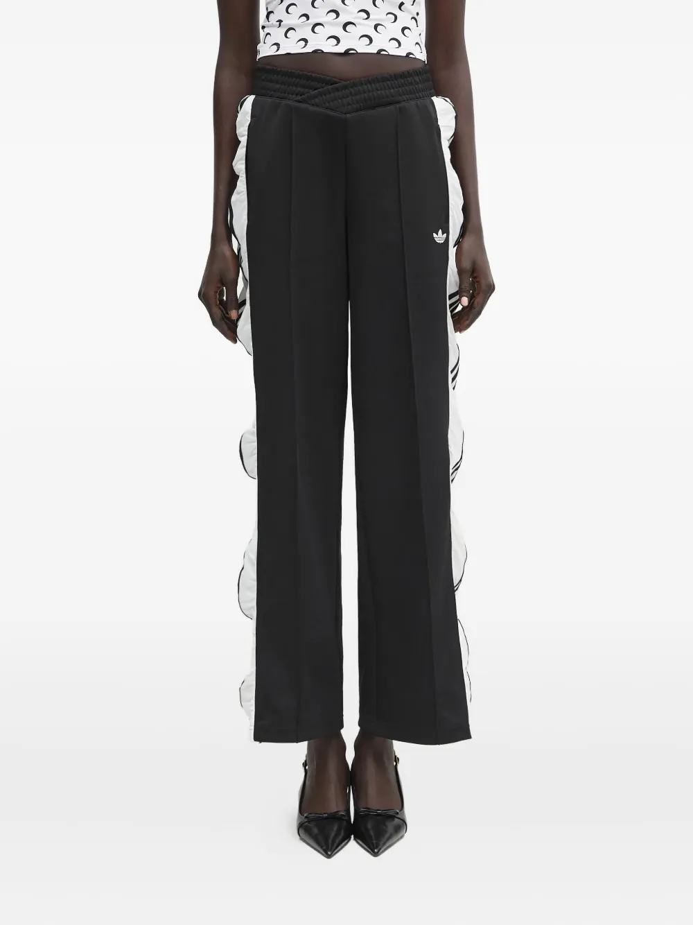 Adidas Originals Stripes-detailing Track Pants In Black