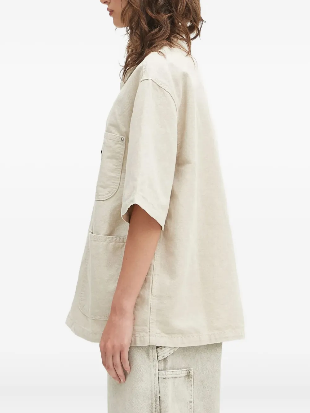 Carhartt WIP Blouse met zak en korte mouwen Beige