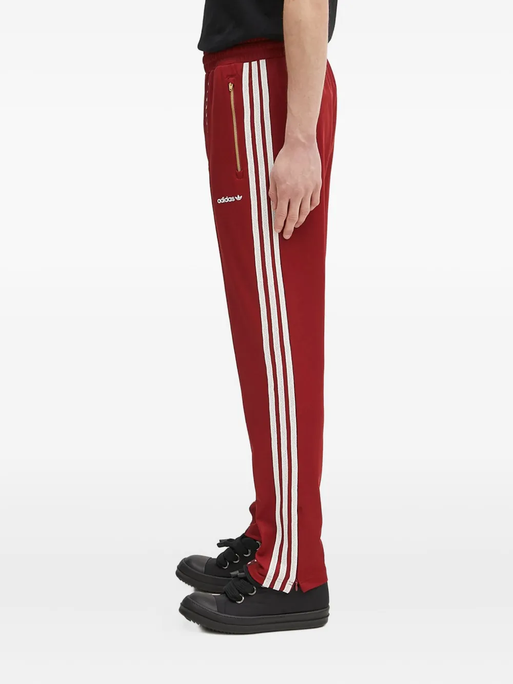 adidas Verfraaide gestreepte trainingsbroek Rood