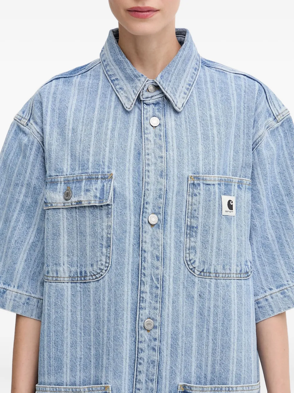 Carhartt WIP Rylan gestreepte denim mini-jurk Blauw
