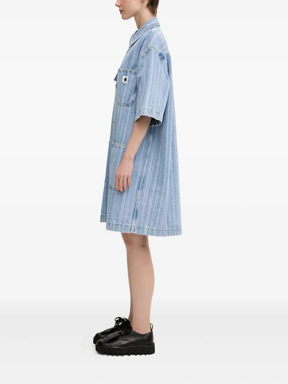 Carhartt WIP Rylan gestreepte denim mini-jurk - Blauw