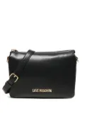 Love Moschino logo-plaque zip-fastening shoulder bag - Black