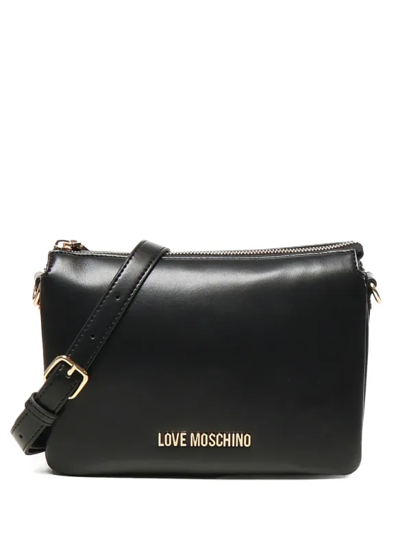 Love Moschino ロゴ ジップ ショルダーバッグ | ブラック Love Moschino ロゴ ジップ ショルダーバッグ | ブラック