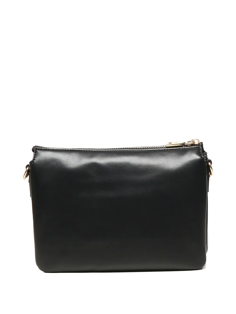 Love Moschino logo-plaque zip-fastening shoulder bag - Zwart