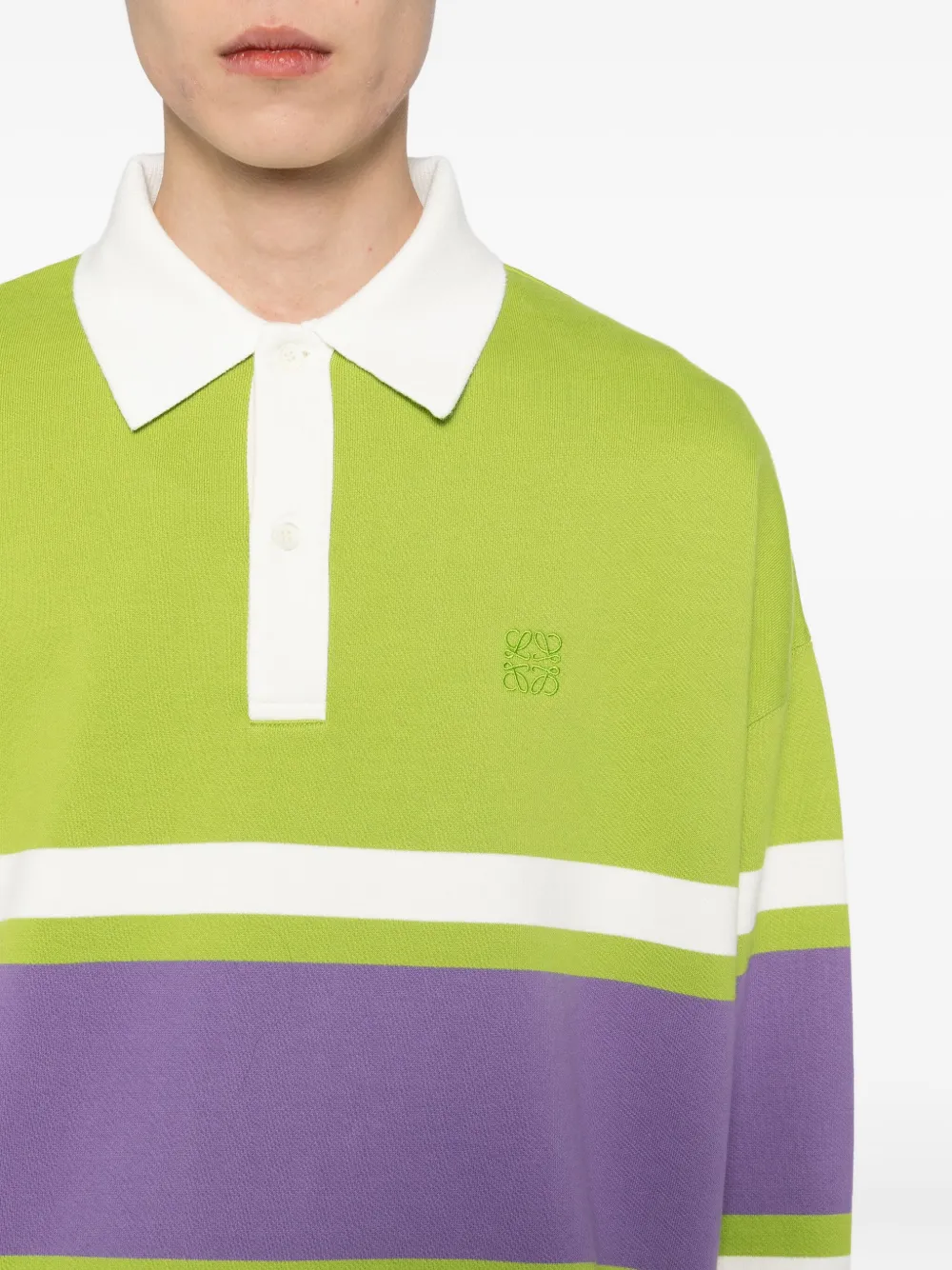 LOEWE Katoenen poloshirt met lange mouwen Groen