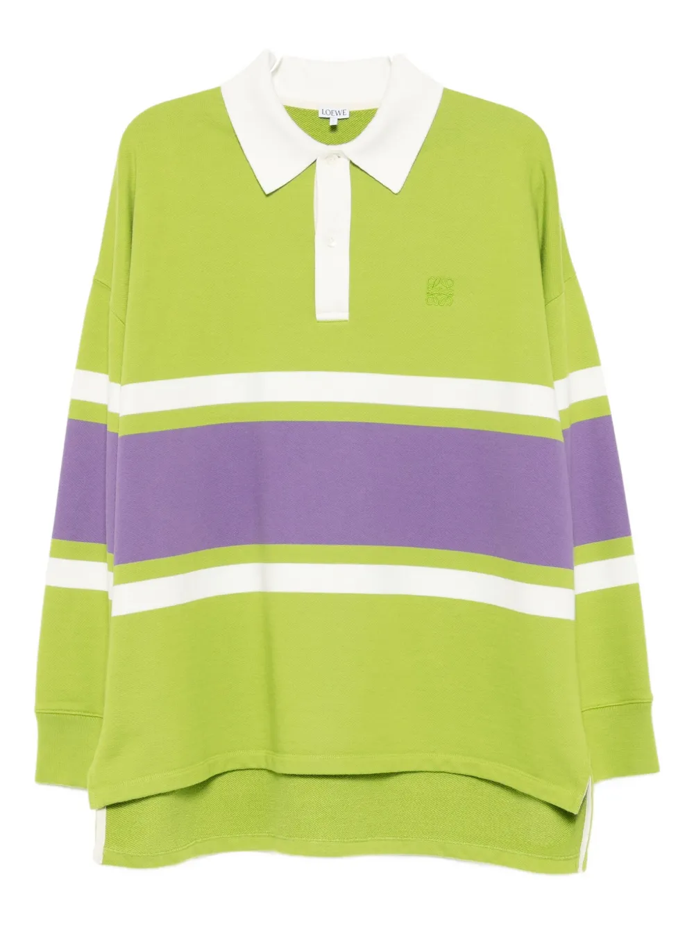 LOEWE Katoenen poloshirt met lange mouwen Groen