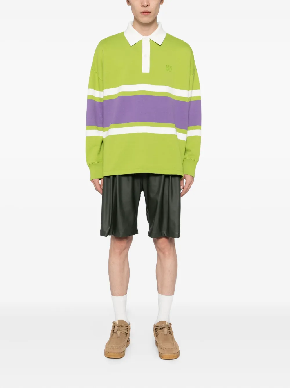 LOEWE Katoenen poloshirt met lange mouwen - Groen