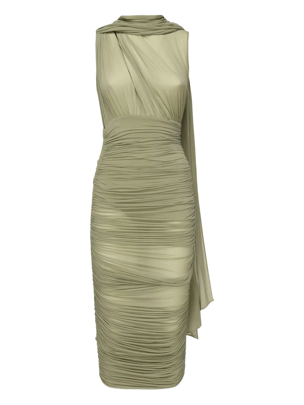 Magda Butrym draped cowl-neck dress Groen