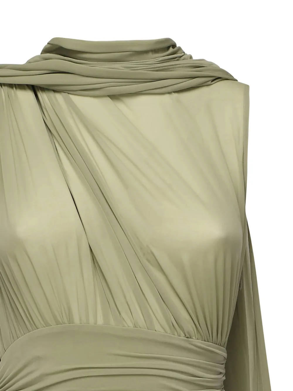 Magda Butrym draped cowl-neck dress Groen