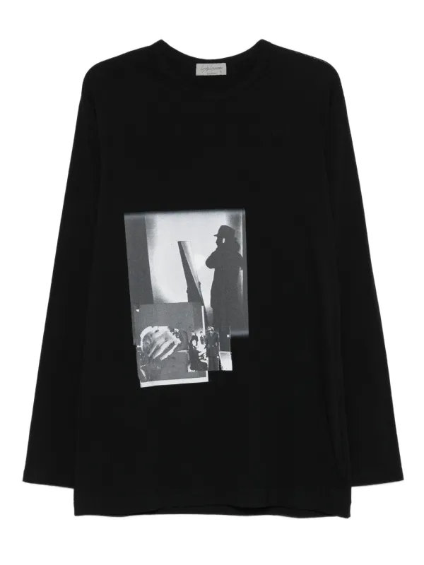 Yohji Yamamoto グラフィック ロングTシャツ | ブラック | FARFETCH JP