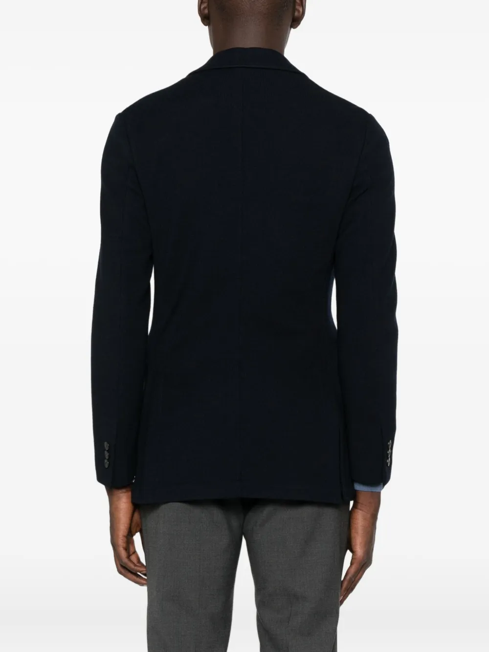 Canali Gebreide blazer met opgestikte zak Blauw