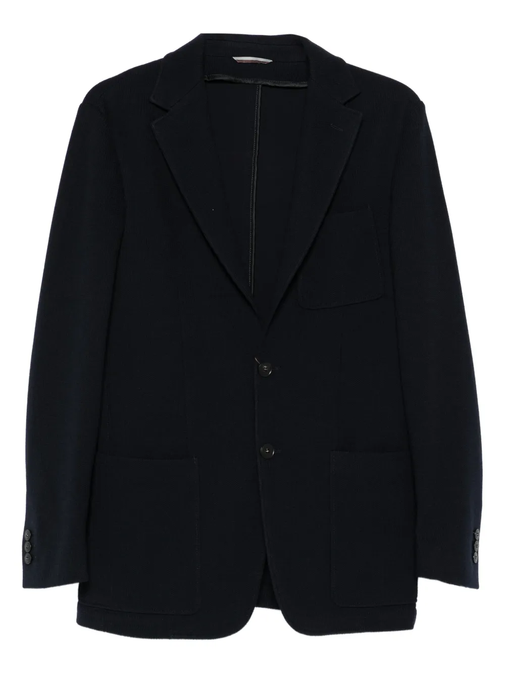 Canali Gebreide blazer met opgestikte zak Blauw