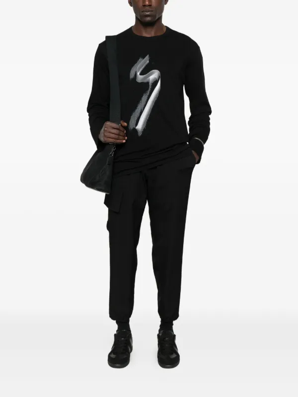 Yohji Yamamoto グラフィック ロングTシャツ | ブラック | FARFETCH JP