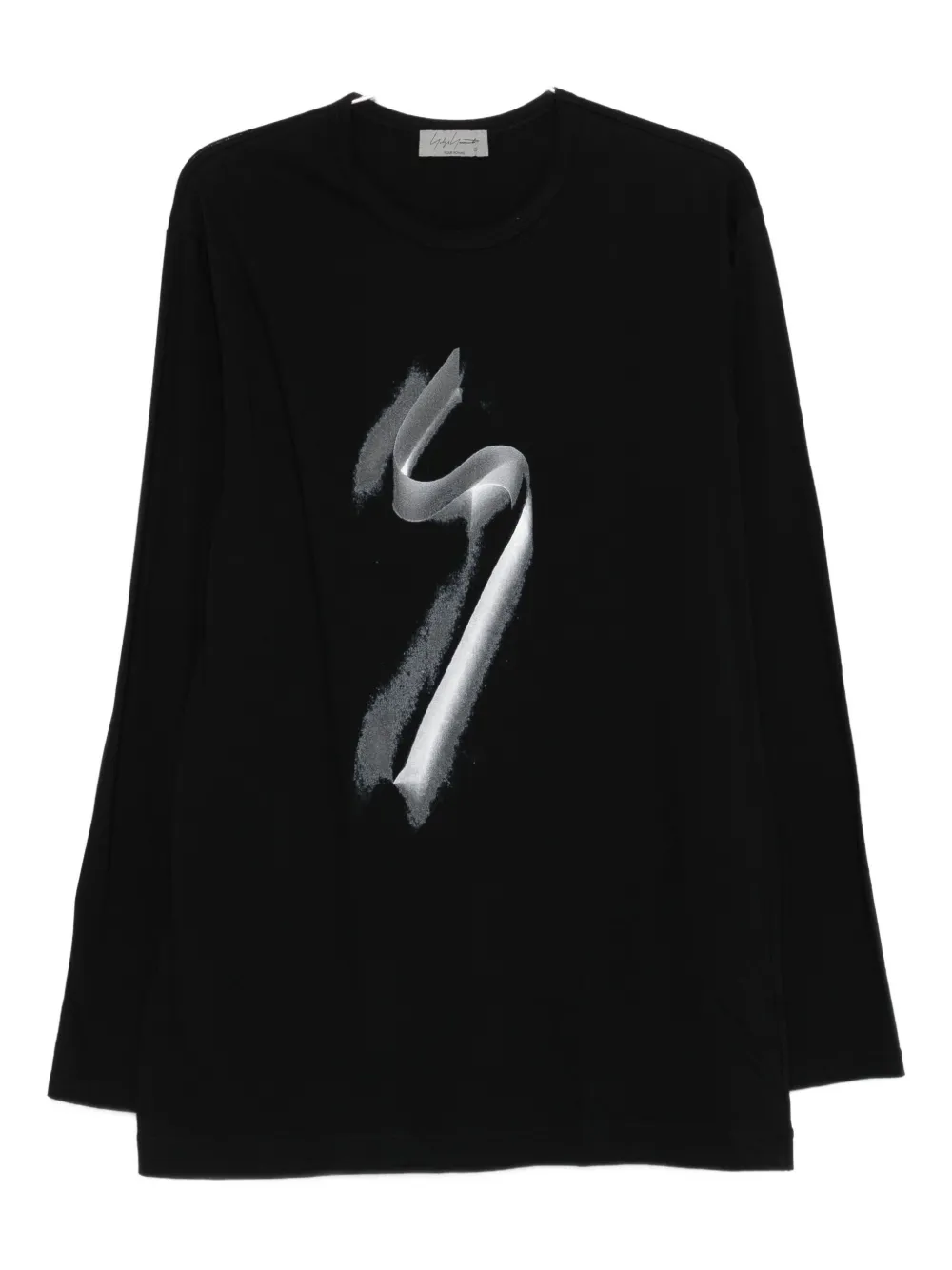 Yohji Yamamoto Graphic-print Long-sleeve T-shirt In Black