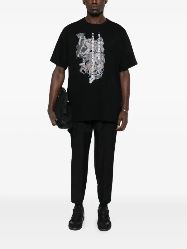 Yohji Yamamoto グラフィックプリント カットソー 良品】ワイスリー 長袖カットソー グラフィック プリント ヨウジ