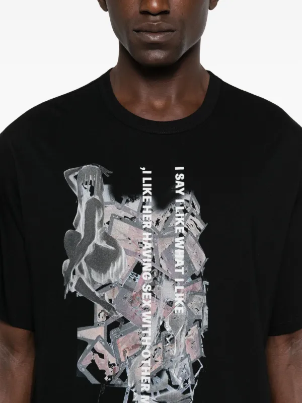 Yohji Yamamoto グラフィック Tシャツ | ブラック | FARFETCH JP