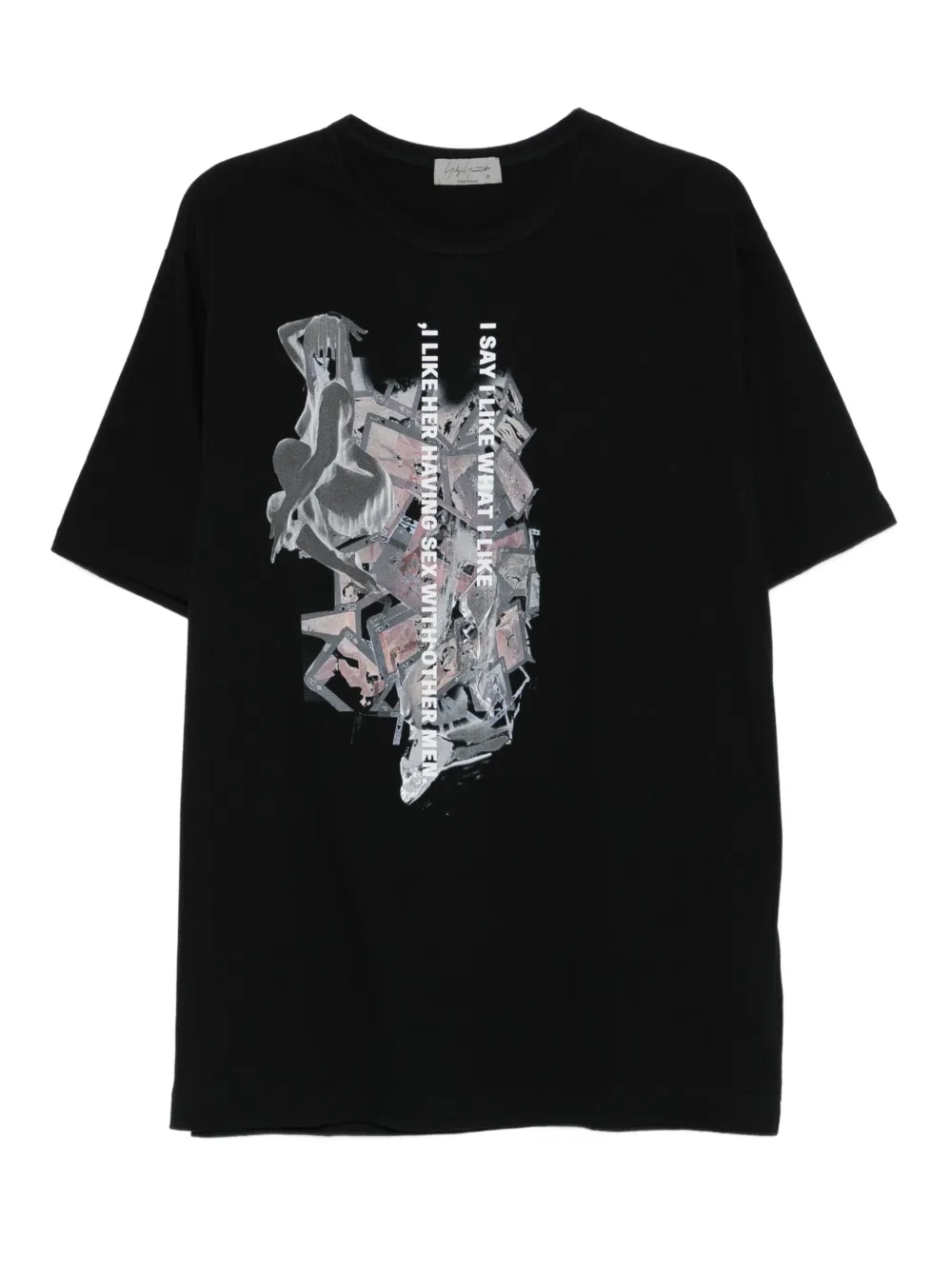 Yohji Yamamoto graphic-print T-shirt - ブラック Yohji Yamamoto graphic-print T-shirt - ブラック