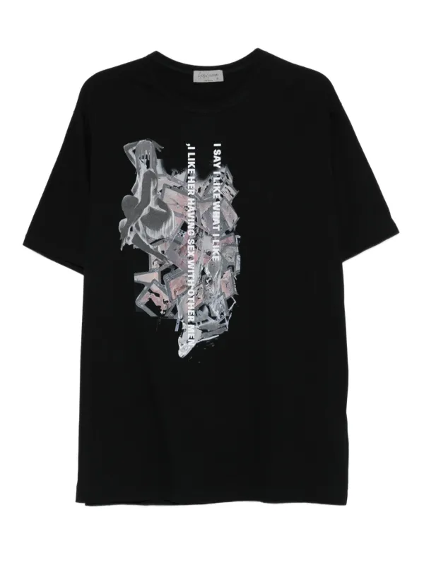 yohjiyamamoto Tシャツ 黒 Lサイズ Yohji Yamamoto グラフィック Tシャツ | ブラック | FARFETCH JP