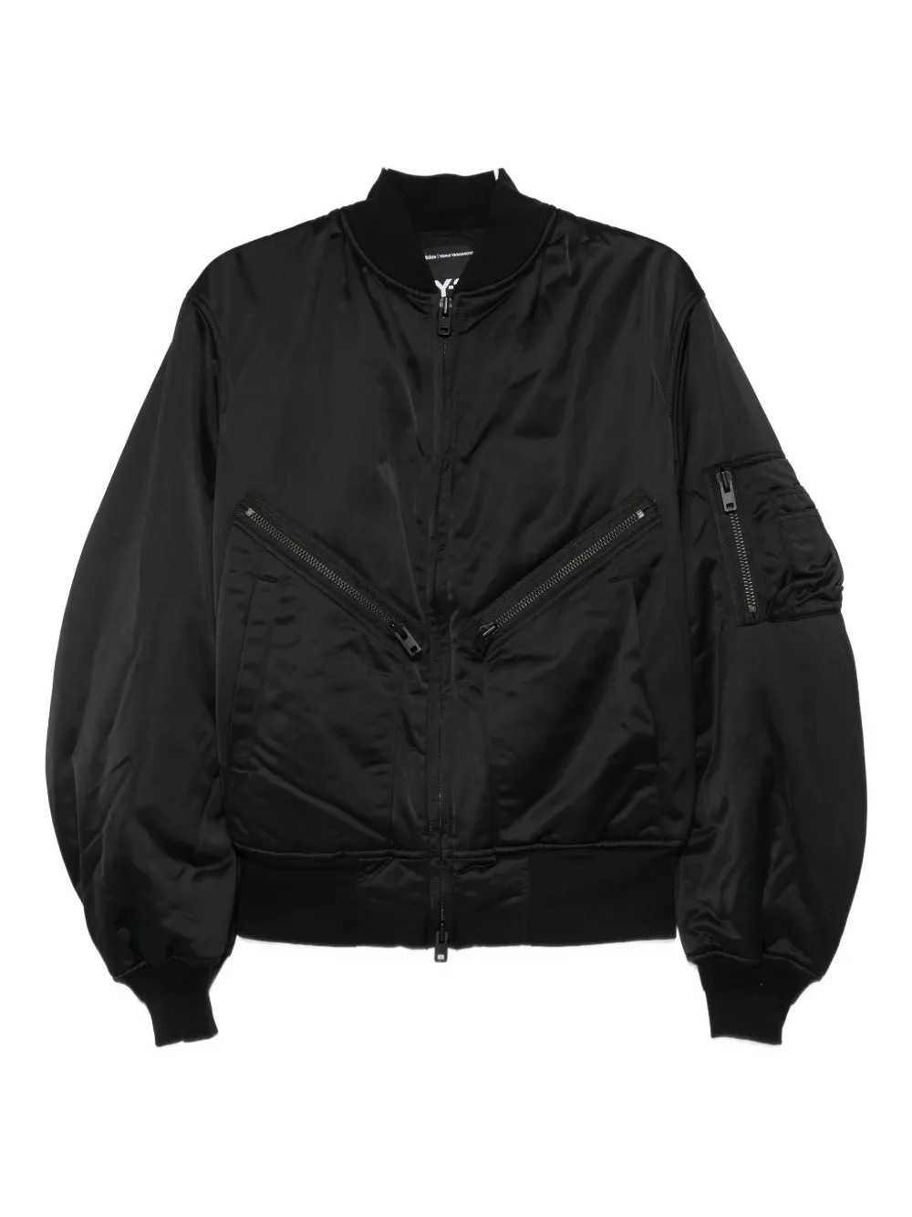 Y-3 Zip-fastening Pocketed Bomber Jacket In Black
