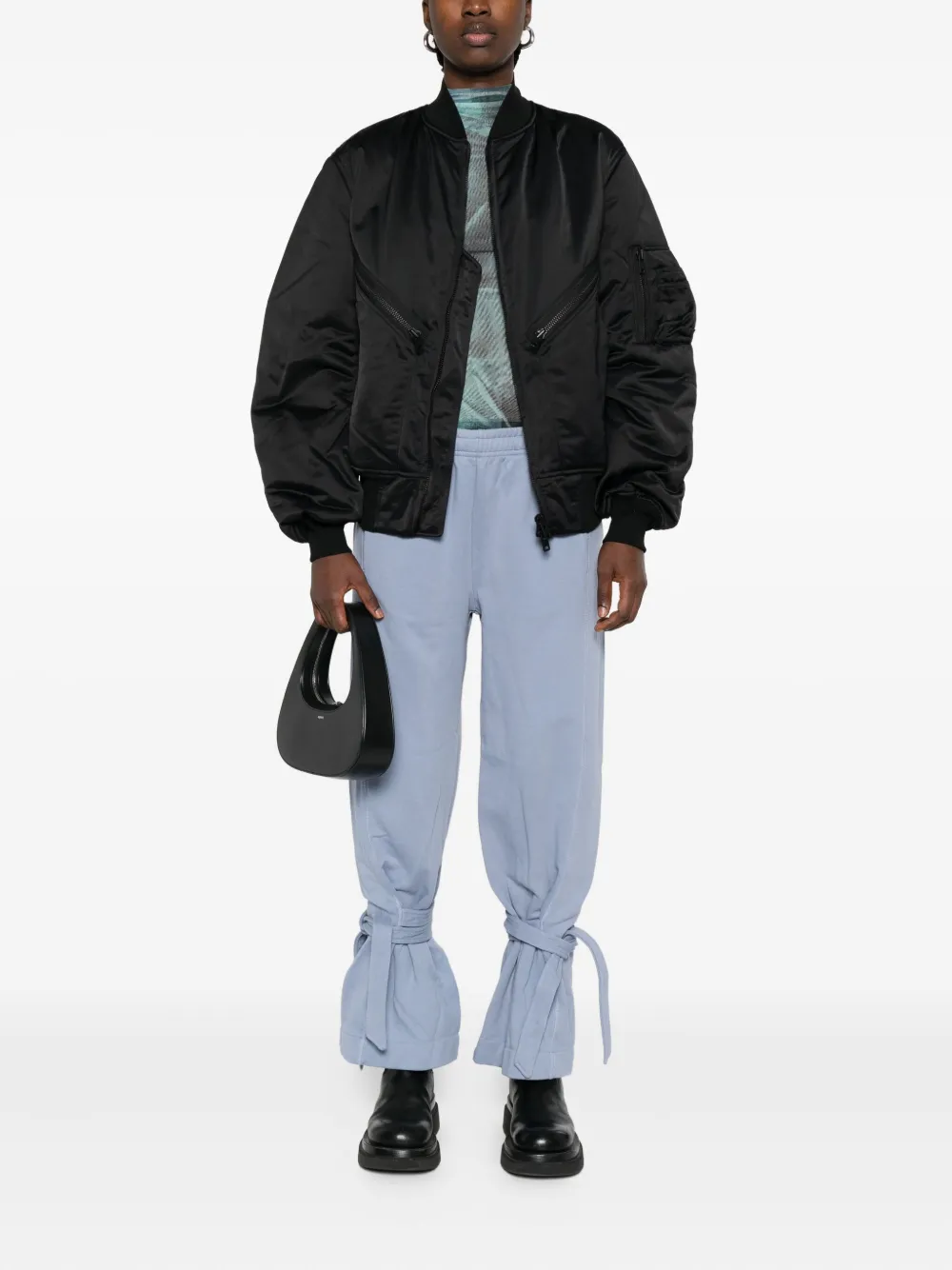Y-3 zip-fastening pocketed bomber jacket | Varsity Jackets | Image 2