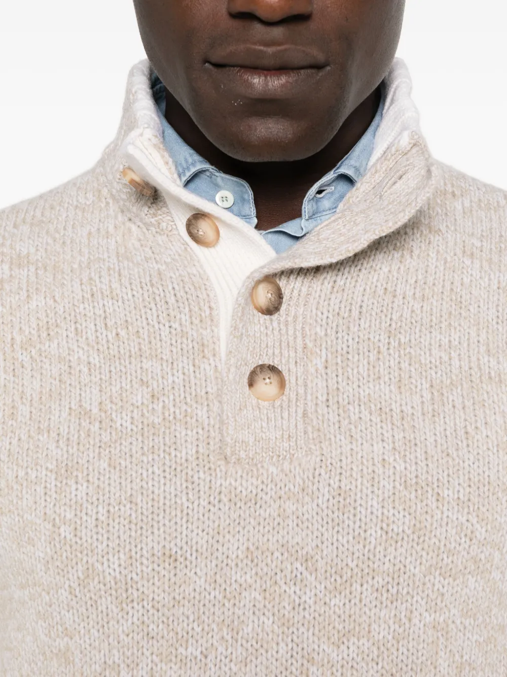 Vengera Button-fastening Wool Sweater In Neutral