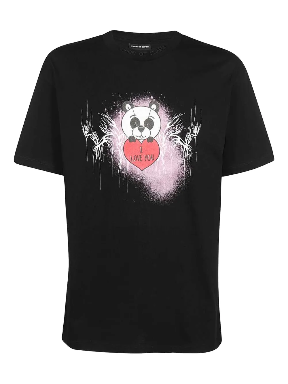 Vision Of Super panda-print T-shirt Zwart
