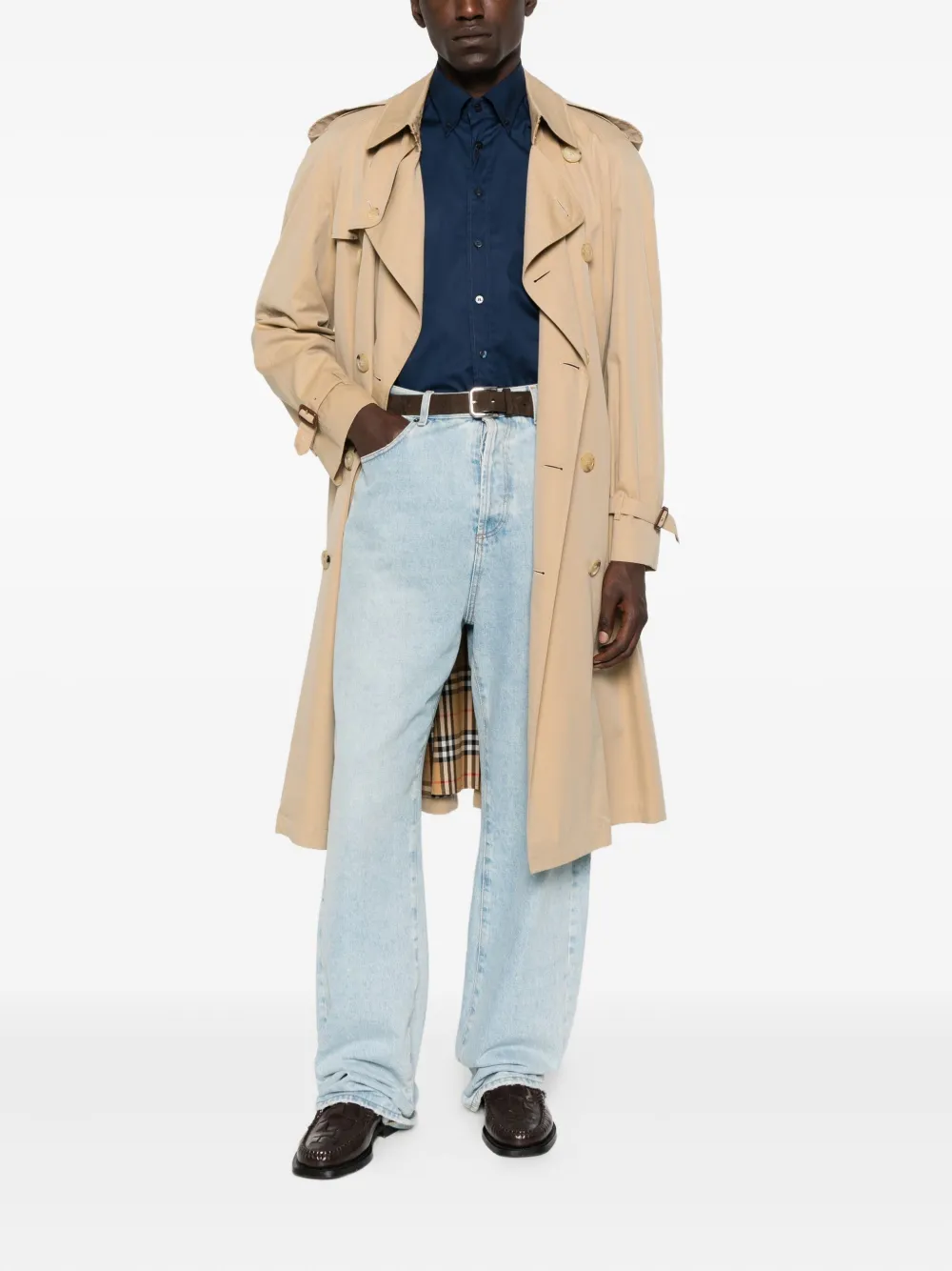 ETRO logo-embroidered button-down shirt - Blauw