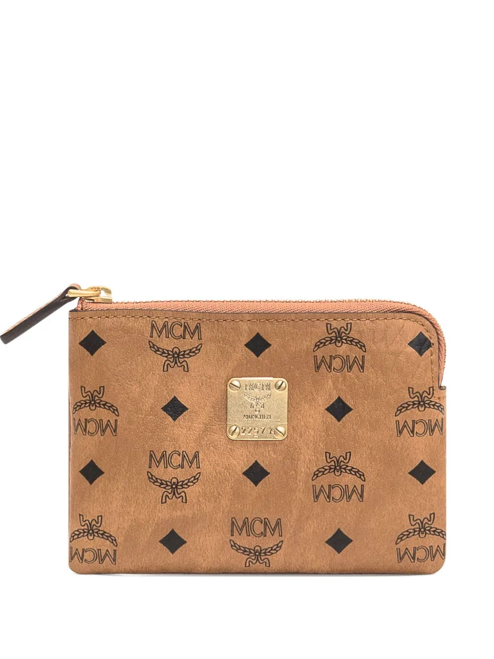Mcm Mini Aren Visetos Card Pouch In Brown