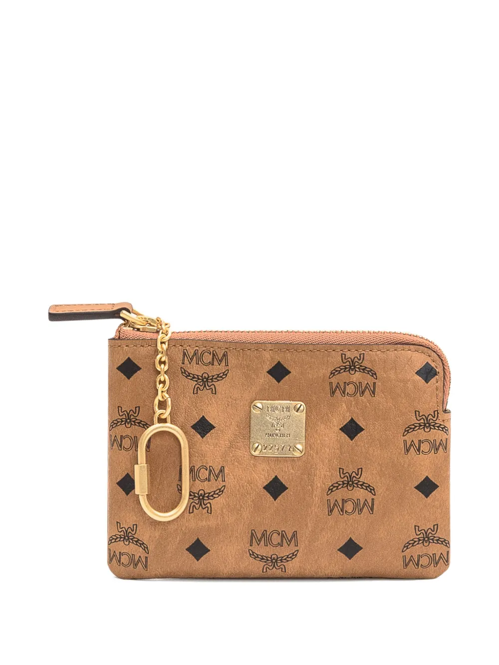 Mcm Mini Aren Visetos Card Pouch In Brown