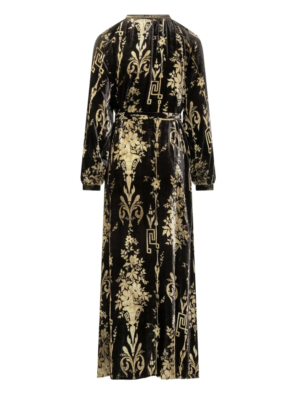 Pierre-Louis Mascia velvet floral-print maxi dress Zwart