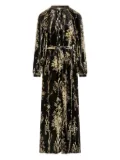 Pierre-Louis Mascia velvet floral-print maxi dress - Black