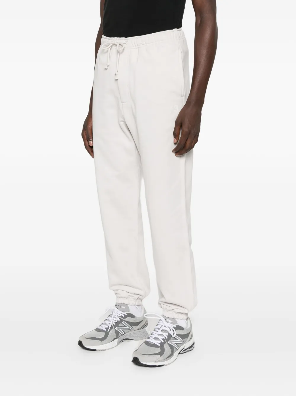 Y-3 elastic-cuffed drawstring trousers Beige