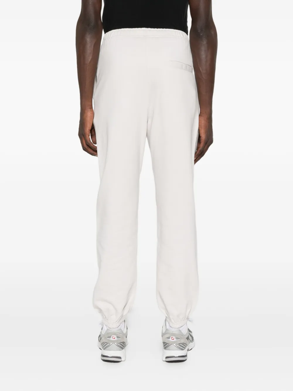 Y-3 elastic-cuffed drawstring trousers Beige