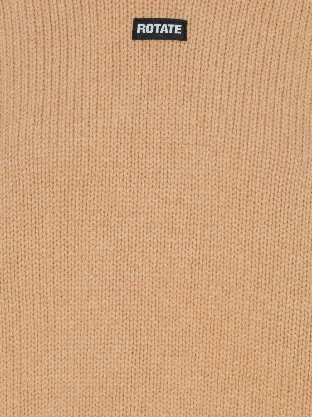Rotate Birger Christensen Round Neck Knit Sweater With Tonal Lace-up Detail In Brown