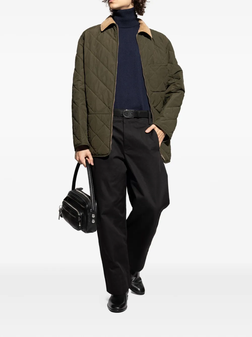 Bally diamond-quilted jacket Groen