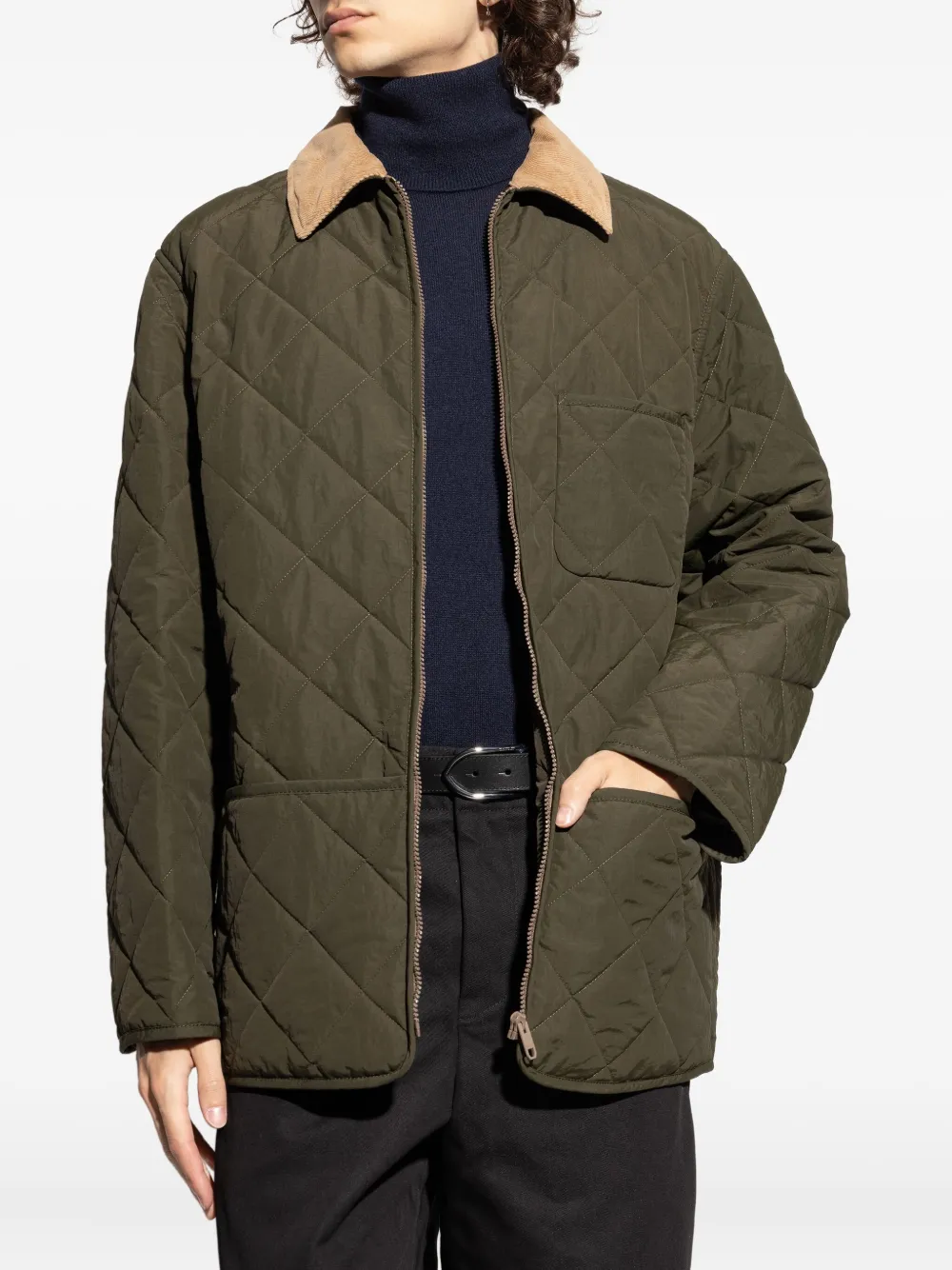 Bally diamond-quilted jacket Groen