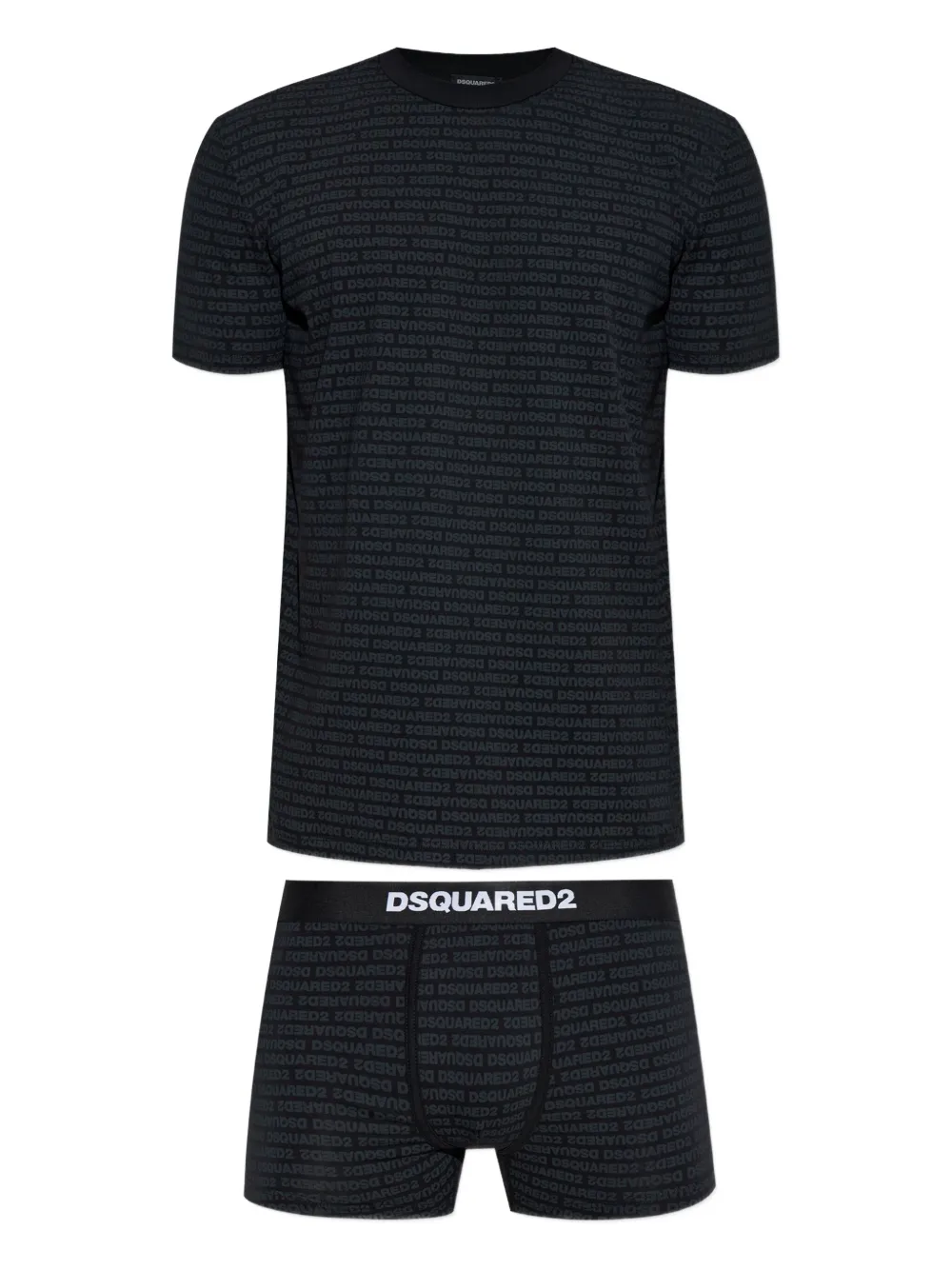 DSQUARED2 Pyjama met logoprint Zwart