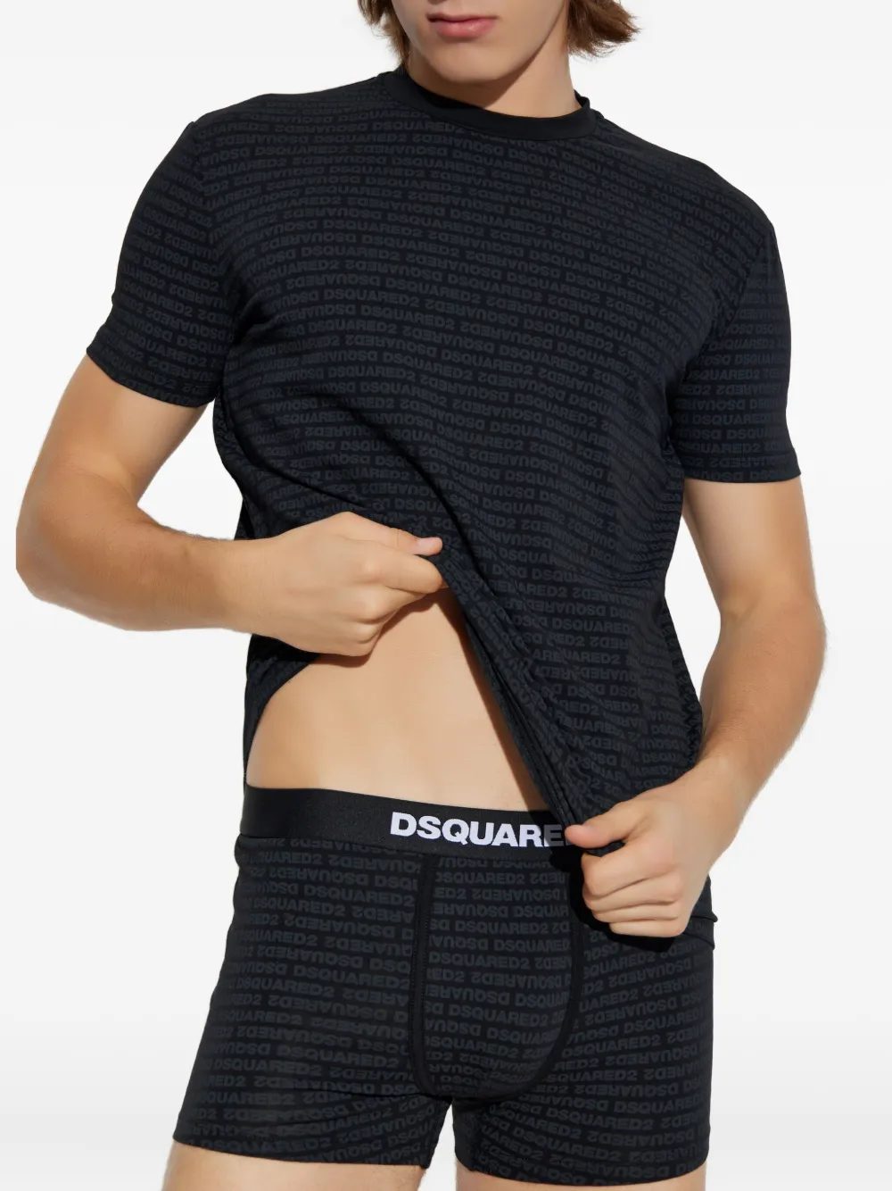 DSQUARED2 Pyjama met logoprint Zwart