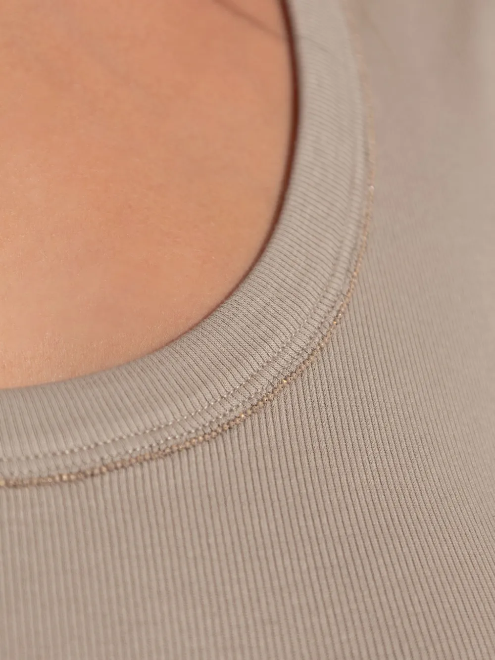 Fabiana Filippi ribbed scoop-neck top Beige