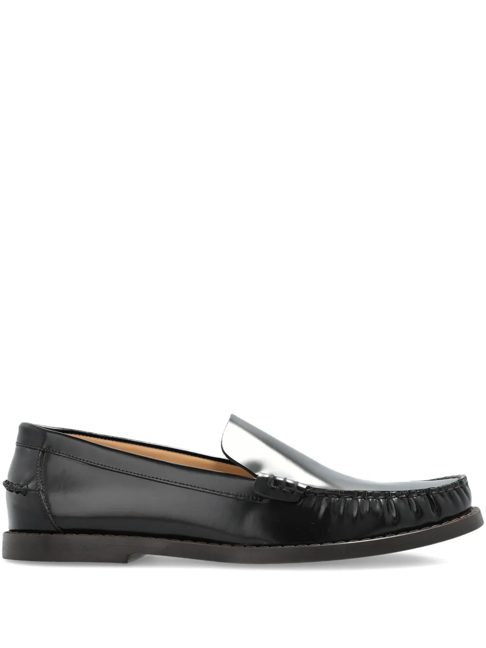 Odissi Leather Slip-on Loafers In Black