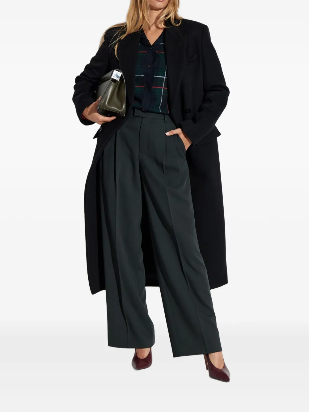 Alexander McQueen plaid ruffled-cuff cardigan Groen