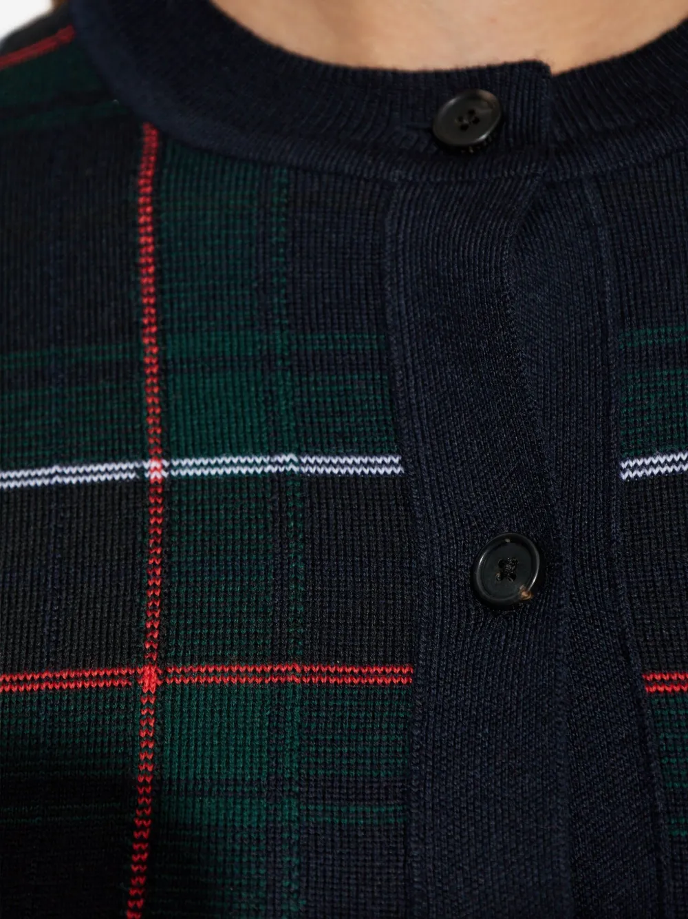 Alexander McQueen plaid ruffled-cuff cardigan Groen